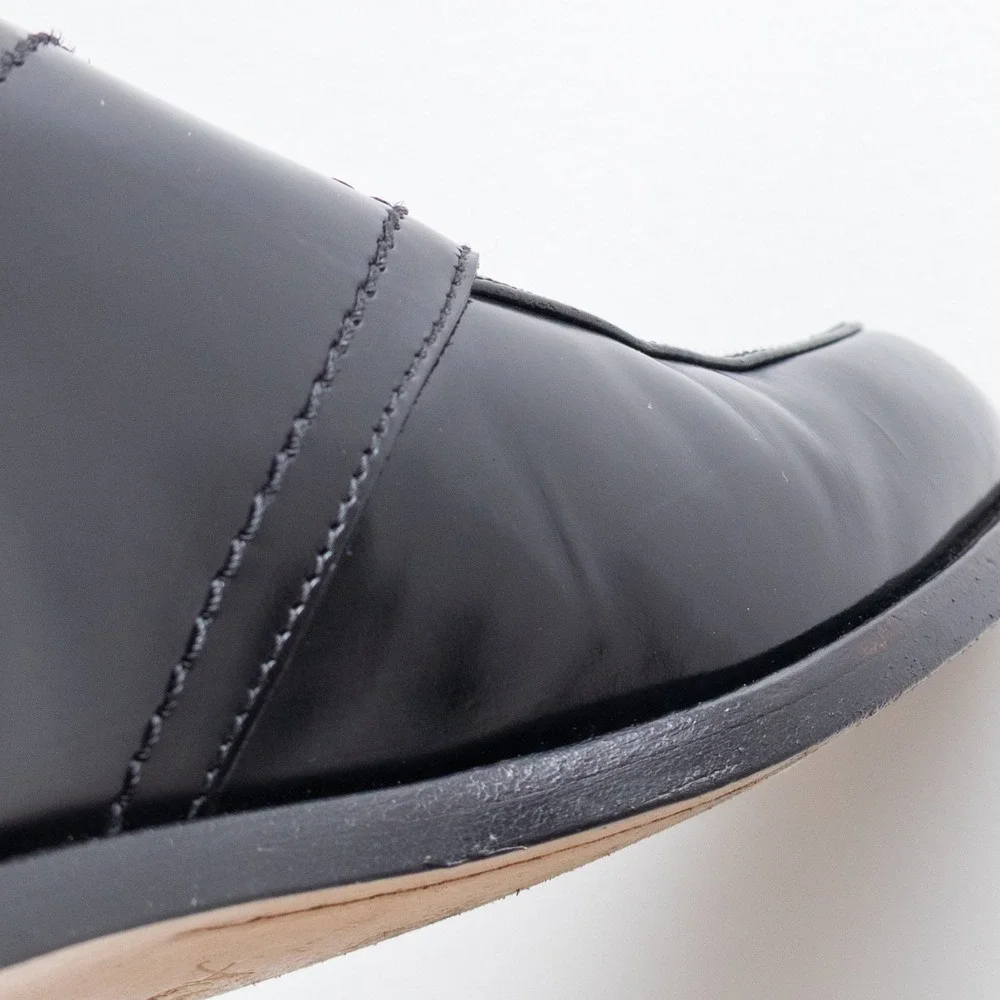 Alessandro Vasini‎ Men's Black SPAZZOLATO Leather Monk Strap Shoes US 8